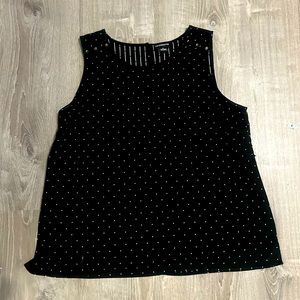 Liz Claiborne Career Black Polka Dot Tank XL